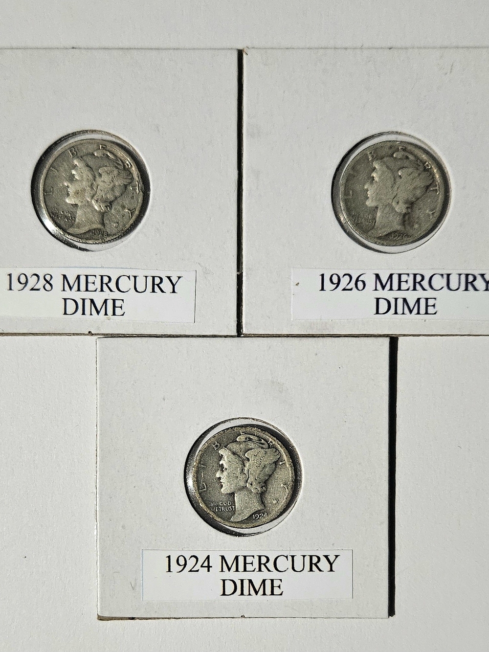 Vintage Mercury Dimes 90% Silver.